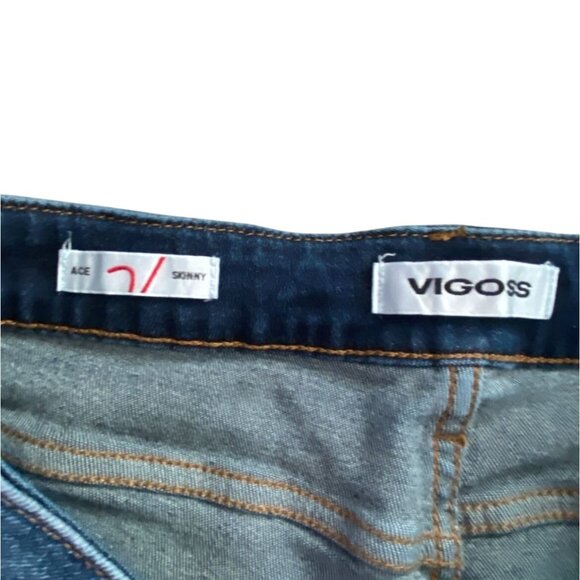 Vigoss Ace Skinny Womens Dark Wash Distressed Denim Jeans-Size 29-GUC - Picture 7 of 8